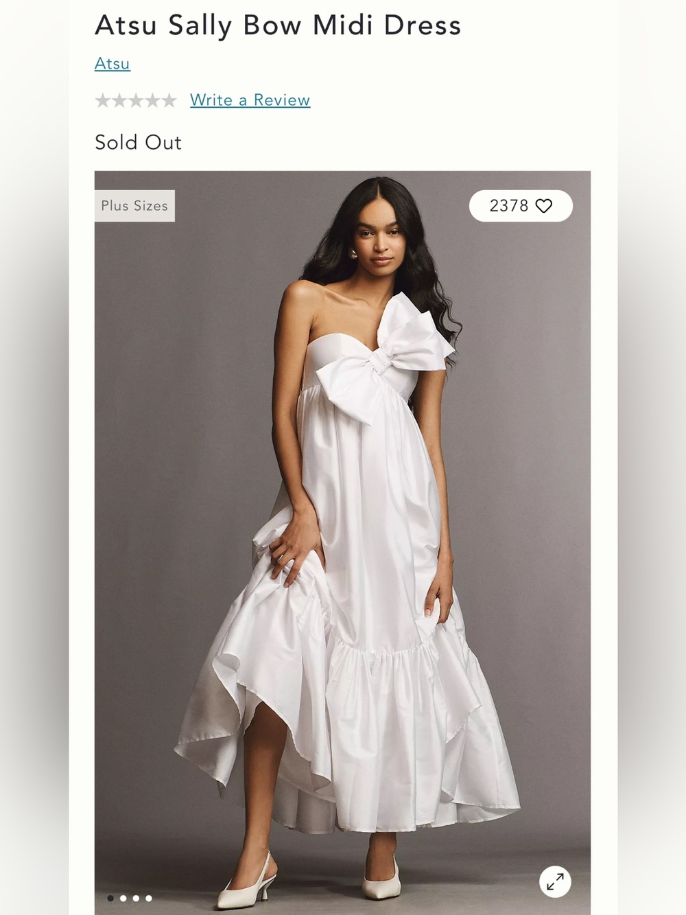 NWT Anthropologie Astu Sally Bow Dress